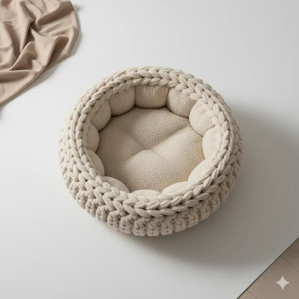 The Cloud Nine Cozy Pet Bed – Chunky Knit Comfort