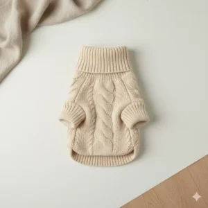 The Alpine Comfort Wool Dog Sweater - Classic Cable Knit