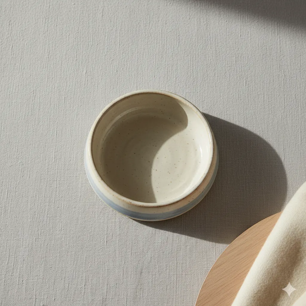 Artisan Crafted Ceramic Pet Bowl – Sky Stripe