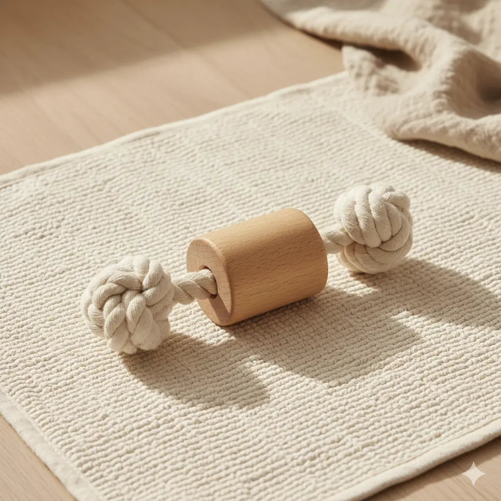 The Kinship Tug Toy – Natural Beechwood & Cotton Rope
